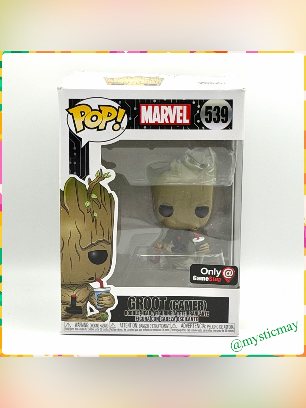 2019 FUNKO POP Marvel 539 GAMER GROOT Vinyl Figure Guardians of the Galaxy